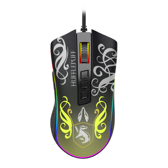Mouse Gamer Redragon Harry Potter Cobra RGB Special Edition Hufflepuff 12400dpi Preto e Amarelo