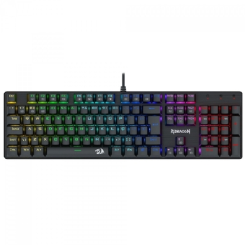 Teclado Gamer Mecânico Redragon Sindri Rainbow, Switch Brown, USB, ABNT2, Full Size, Preto