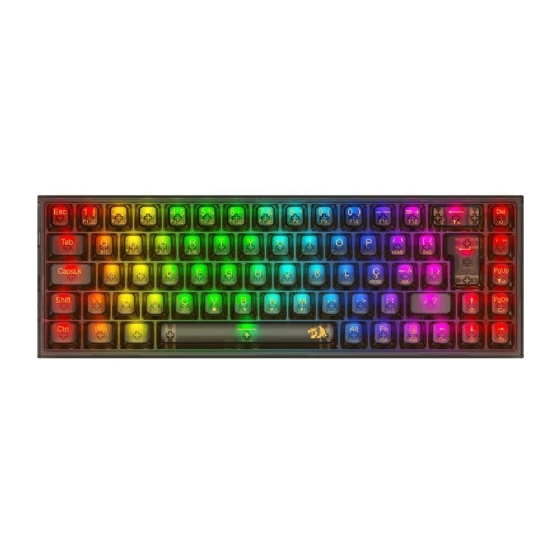 Teclado Gamer Mecânico sem Fio Redragon Castor Pro Clear, RGB, Wireless/Bluetooth, Switch Crystal