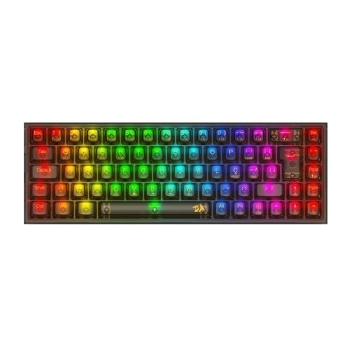 Teclado Gamer Mecânico sem Fio Redragon Castor Pro Clear, RGB, Wireless/Bluetooth, Switch Crystal