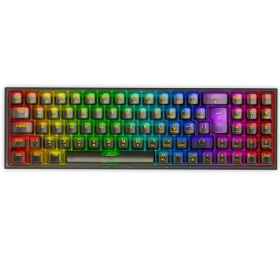 Teclado Gamer Mecânico Redragon Pollux Pro Clear, RGB, Wireless/Bluetooth, Switch Crystal, ABNT2