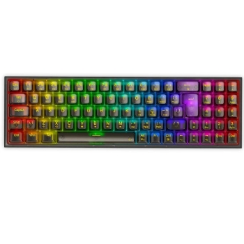 Teclado Gamer Mecânico Redragon Pollux Pro Clear, RGB, Wireless/Bluetooth, Switch Crystal, ABNT2