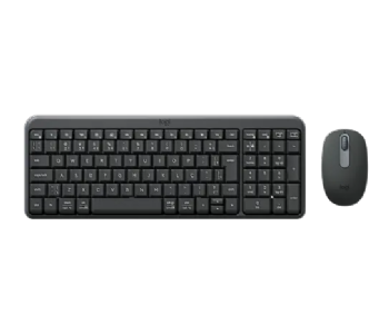 Teclado e Mouse sem Fio Bluetooth Logitech MK250, Pilhas Inclusas e Layout ABNT2, Cinza