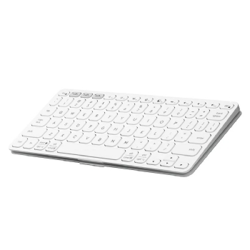 Teclado sem Fio Logitech Keys-To-Go 2, BT, para Tablets, iPad, macOS, Windows, Capa Integrada, Branco