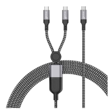 Cabo Geonav USB-C para 2x USB-C, 1,5 Metros, em Nylon, Cinza, UCC08M