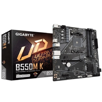 Placa Mãe AM4 Gigabyte B550M K Ultra Durable, DDR4, MATX, Display Port/HDMI, USB 3.0