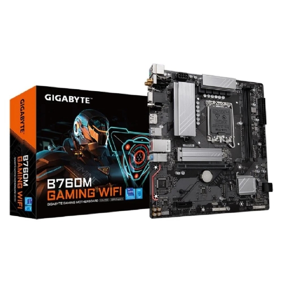 Placa Mãe Gigabyte LGA 1700 B760M Gaming DDR5, Wi-Fi, M-ATX, M.2, LAN 2.5GBE, USB 3.2 12/13/14G