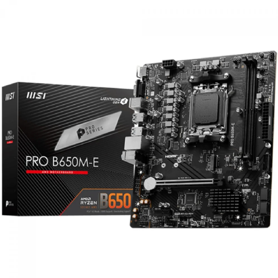 Placa Mãe MSI Pro B650M-E, Chipset B650, AM5, M-ATX, DDR5, M.2, HDMI/VGA