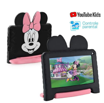 TABLET INFANTIL MINNIE 4GB RAM + 64GB 7 POL ANDROID 13 QUAD CORE MULTI - NB414