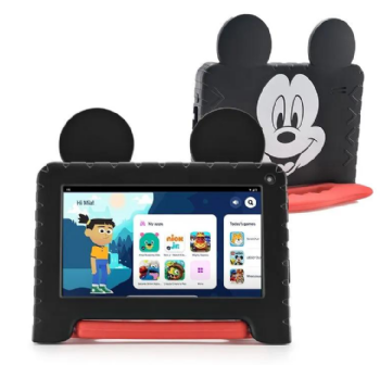 Tablet Infantil Mickey 4GB RAM + 64GB 7 pol Android 13 Quad Core Multi - NB413