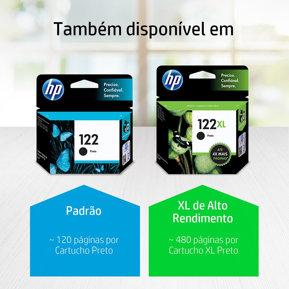 Cartucho de Tinta HP 122 Preto Original 2ml