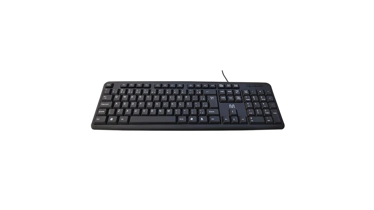 Teclado com Fio Multilaser TF300, Slim, Conexão USB, Preto, Cabo 150cm, TC065