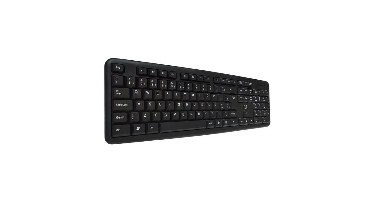 Teclado com Fio Multilaser TF300, Slim, Conexão USB, Preto, Cabo 150cm, TC065