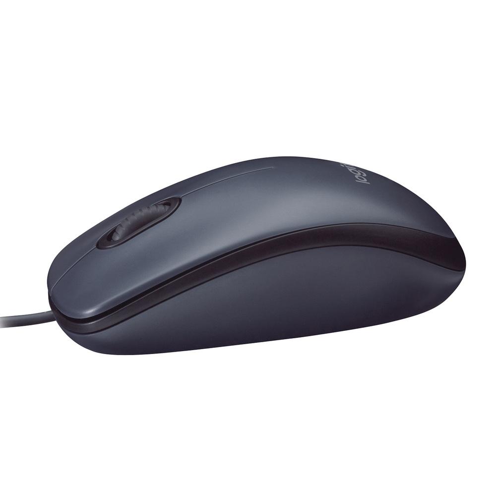 Mouse com Fio USB Logitech M90 com Design Ambidestro e Facilidade Plug And Play- Cinza