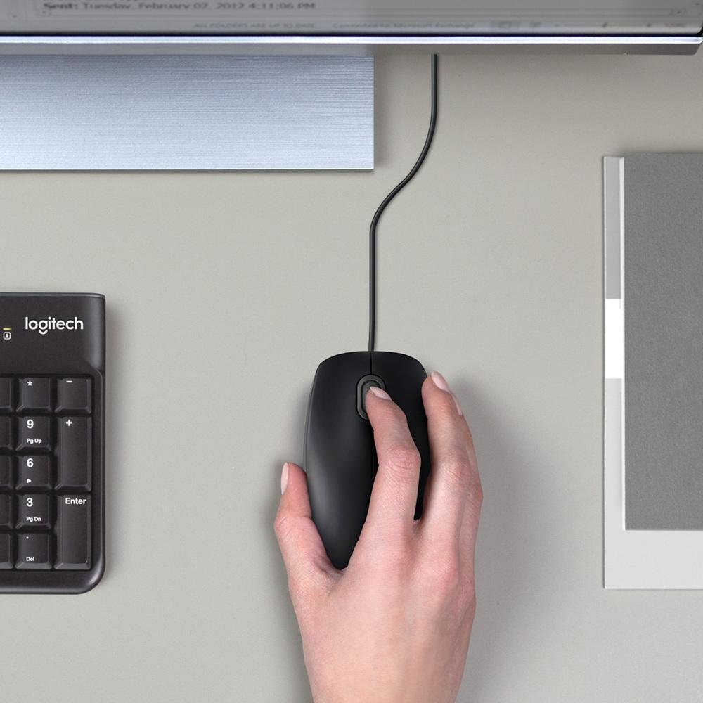 Mouse com Fio USB Logitech M90 com Design Ambidestro e Facilidade Plug And Play- Cinza