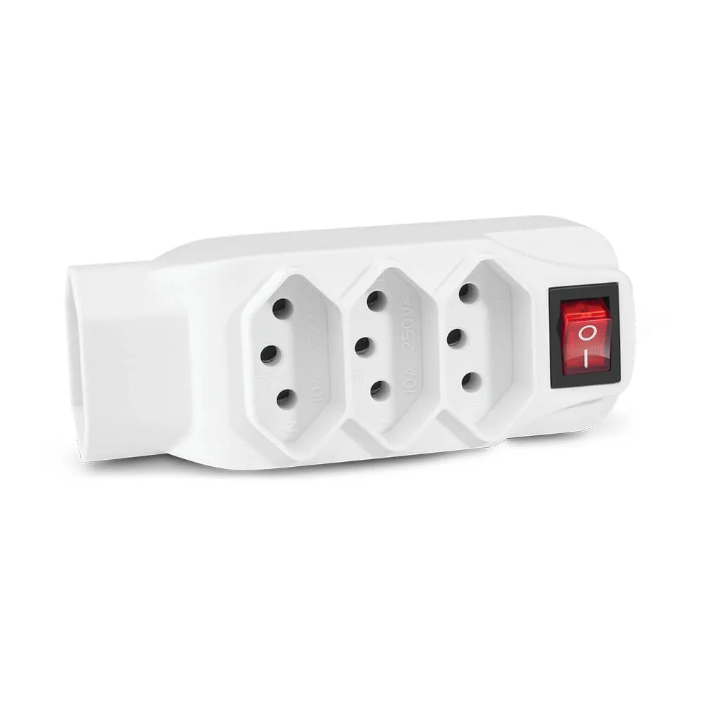 Adaptador 4 Tomadas Branco Multilaser