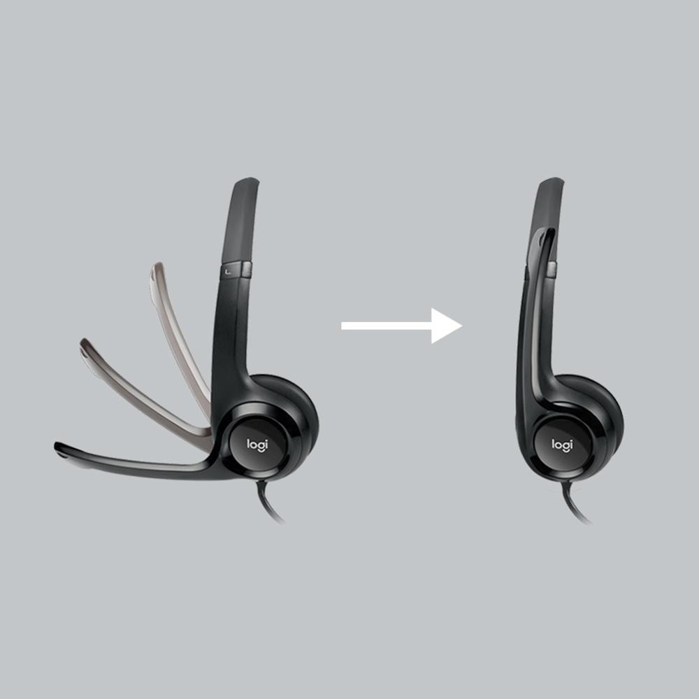 Headset com Fio USB Logitech H390 com Controle de Áudio e Reduçao de Ruído - Preto