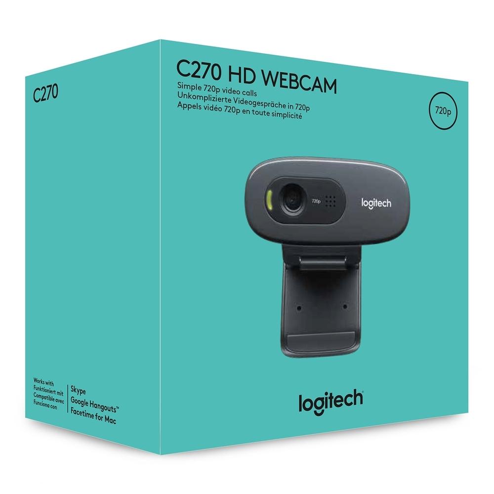 Webcam HD Logitech C270, 720P, 30 Fps, Microfone Integrado, USB 2.0 - 960-000694