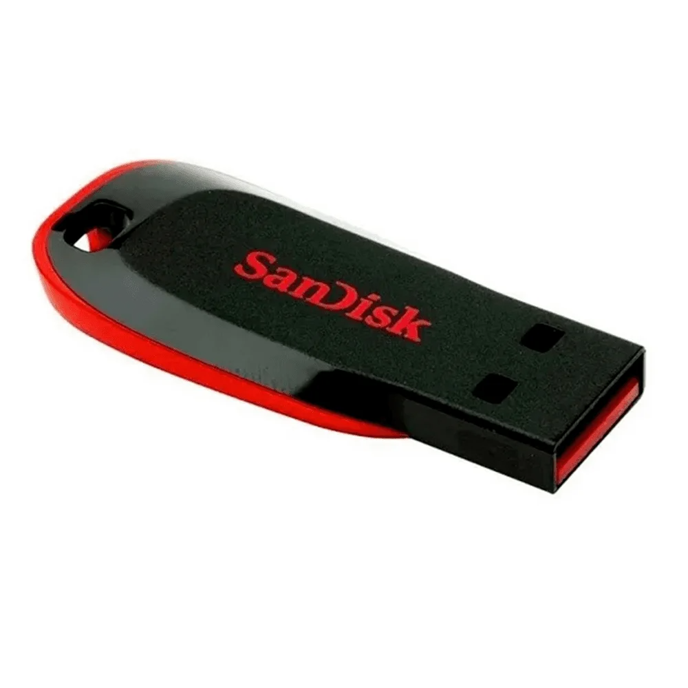 Pen Drive 32GB USB 2.0 Preto e Vermelho Cruzer Blade Sandisk