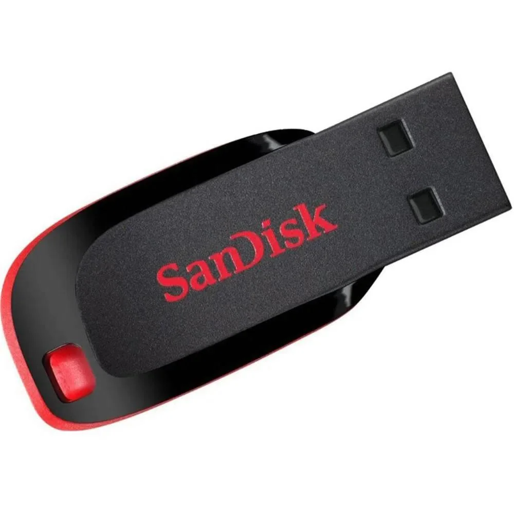 Pen Drive 32GB USB 2.0 Preto e Vermelho Cruzer Blade Sandisk