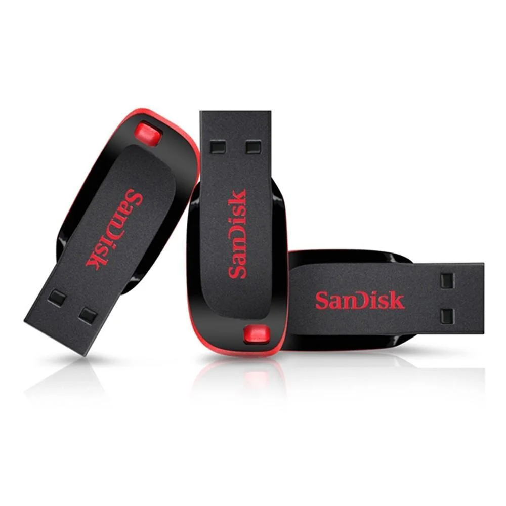 Pen Drive 32GB USB 2.0 Preto e Vermelho Cruzer Blade Sandisk