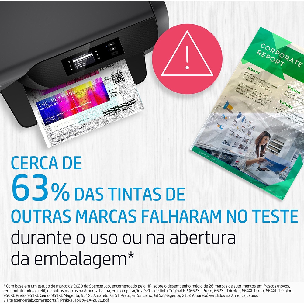 Cartucho de Tinta HP 664XL Preto de Alto Rendimento Advantage Original 8,5ml