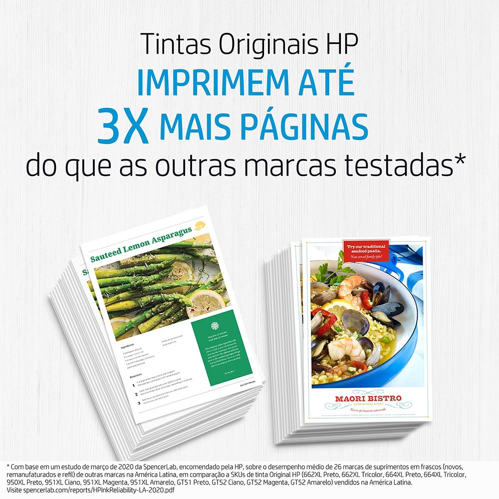 Cartucho de Tinta HP 664XL Preto de Alto Rendimento Advantage Original 8,5ml