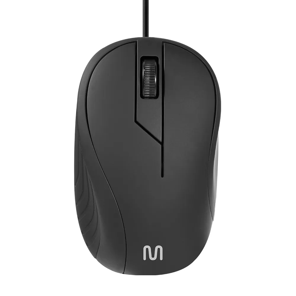 Mouse Emborrachado Preto com Fio USB Multilaser