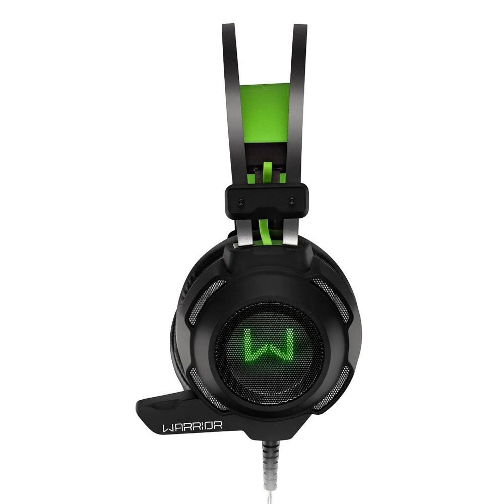 Headset Gamer Swan USB+P2 Stereo Preto/Verde - Warrior
