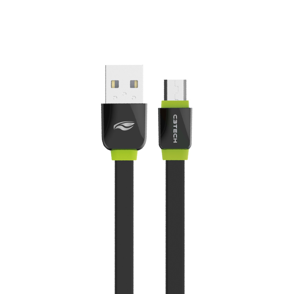 Cabo USB-Micro USB 2,0 a 1m Preto - C3Tech