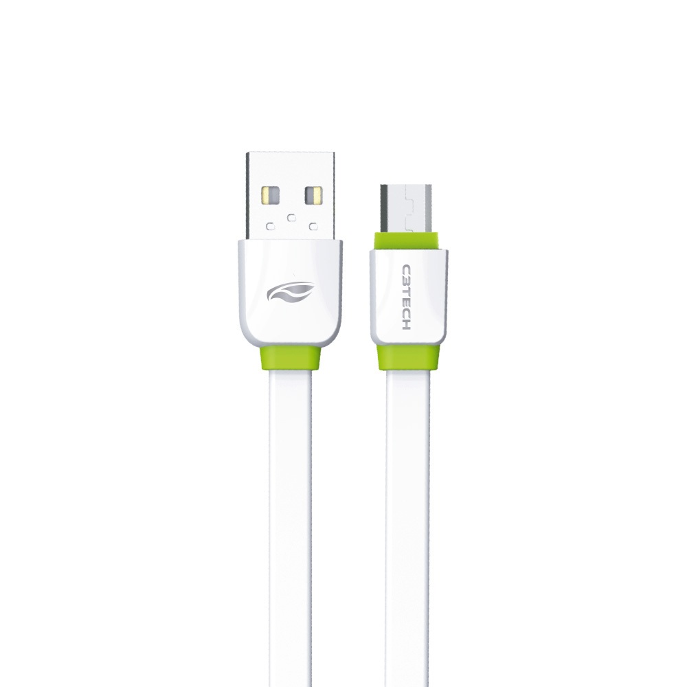 Cabo USB-Micro USB 2,0 a 1m Branco - C3Tech