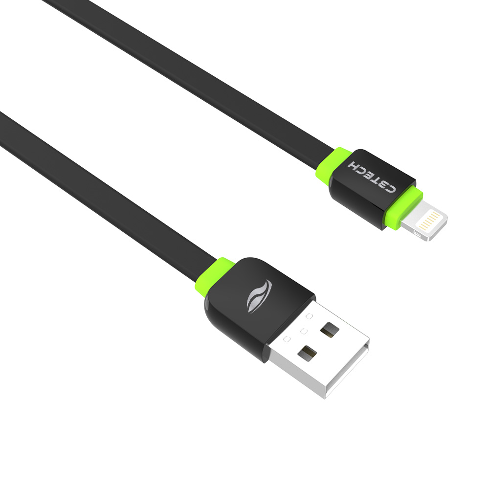 Cabo USB-Lightning 2,0 a 1m Preto - C3Tech