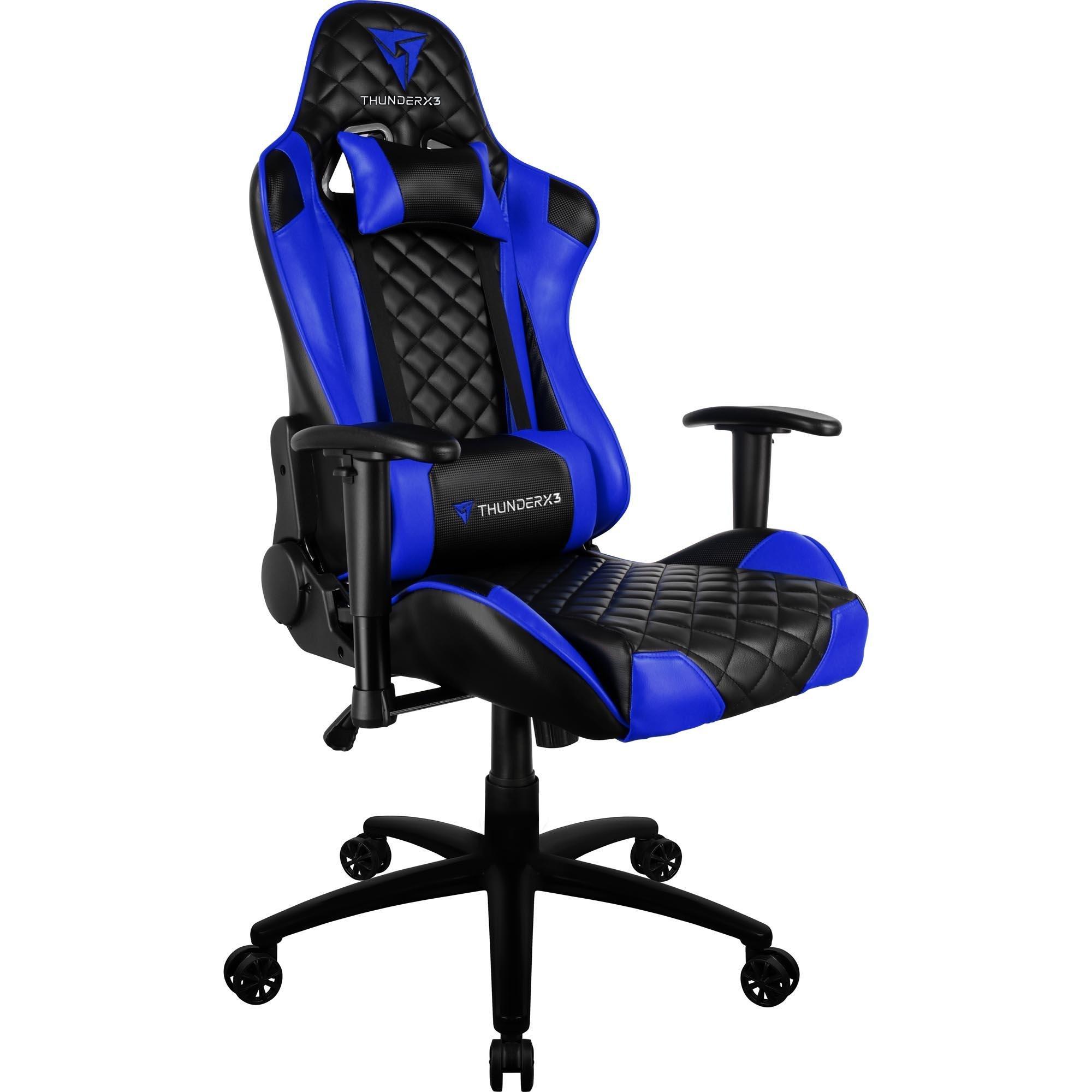 Cadeira Gamer TGC12 Preto e Azul - THUNDERX3