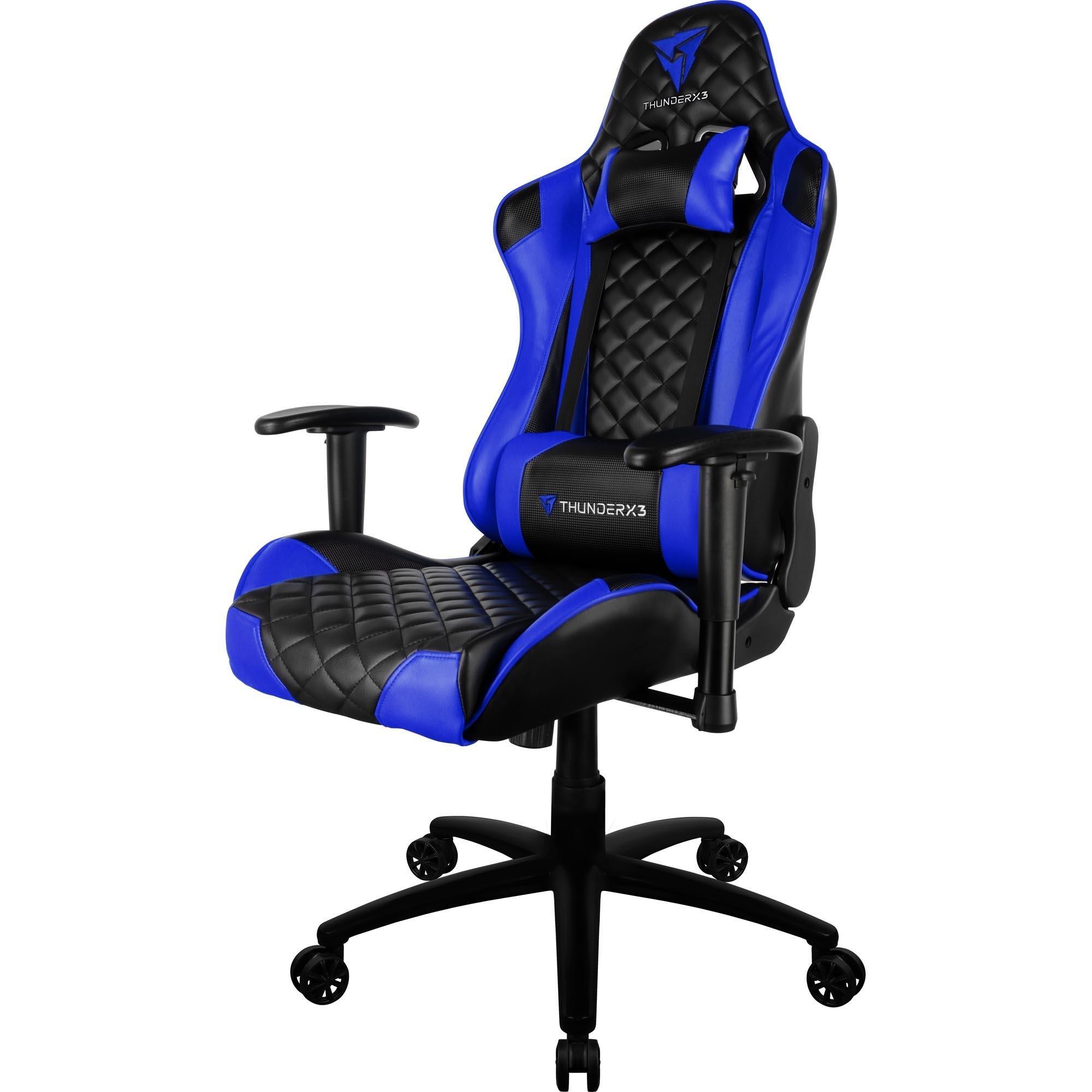 Cadeira Gamer TGC12 Preto e Azul - THUNDERX3
