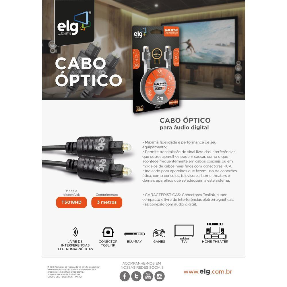 Cabo Óptico 7.1 Multi-Chanel 3 Metros - T5018HD