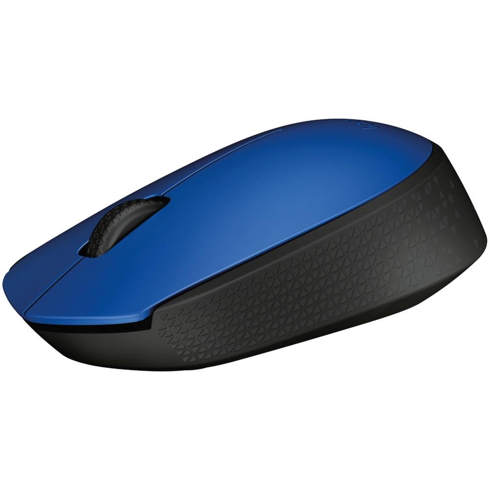 Mouse sem Fio Logitech M170 Azul, com Design Ambidestro Compacto, Conexão USB, Pilha Inclusa