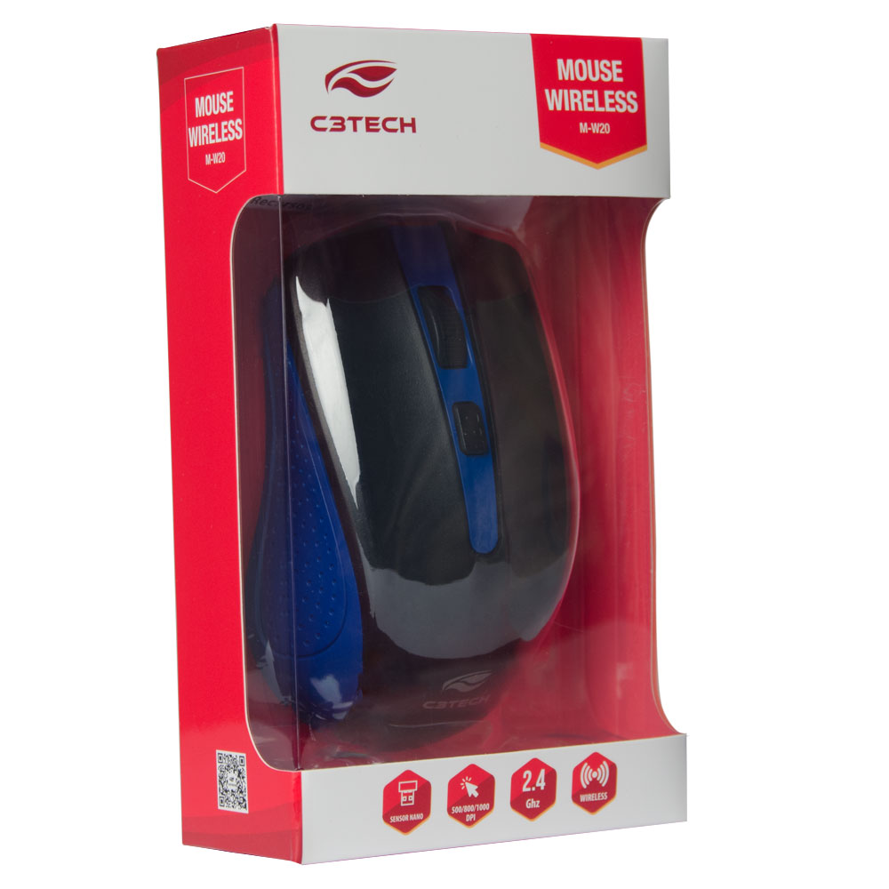 Mouse sem Fio M-W20 Azul - C3Tech