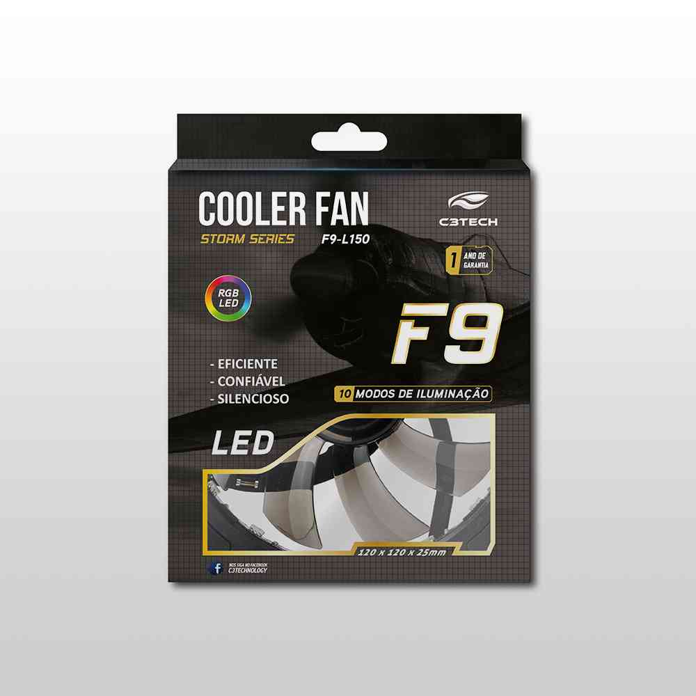 Cooler Fan Storm 12cm com LED Multicolorido - C3Tech
