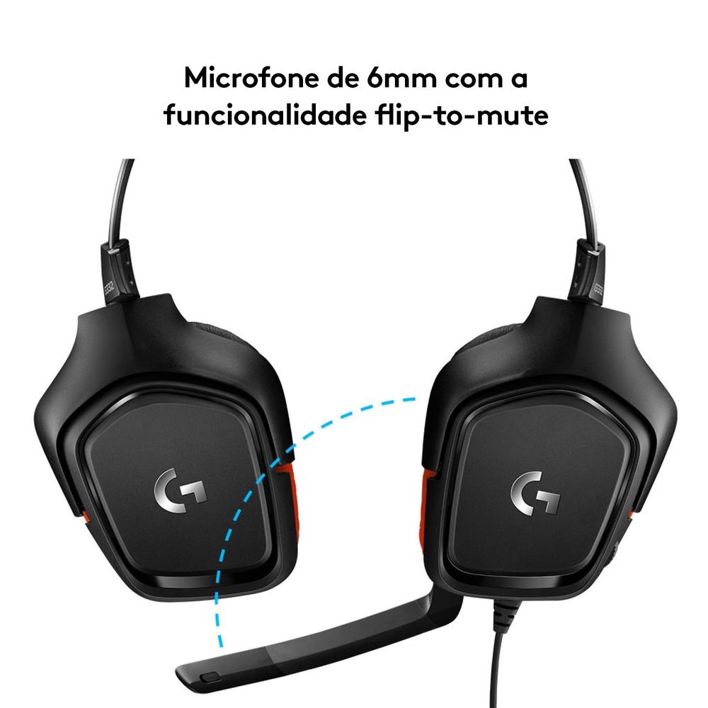 Headset Gamer G332 Stereo Drivers 50 mm Multi-Plataforma - Logitech