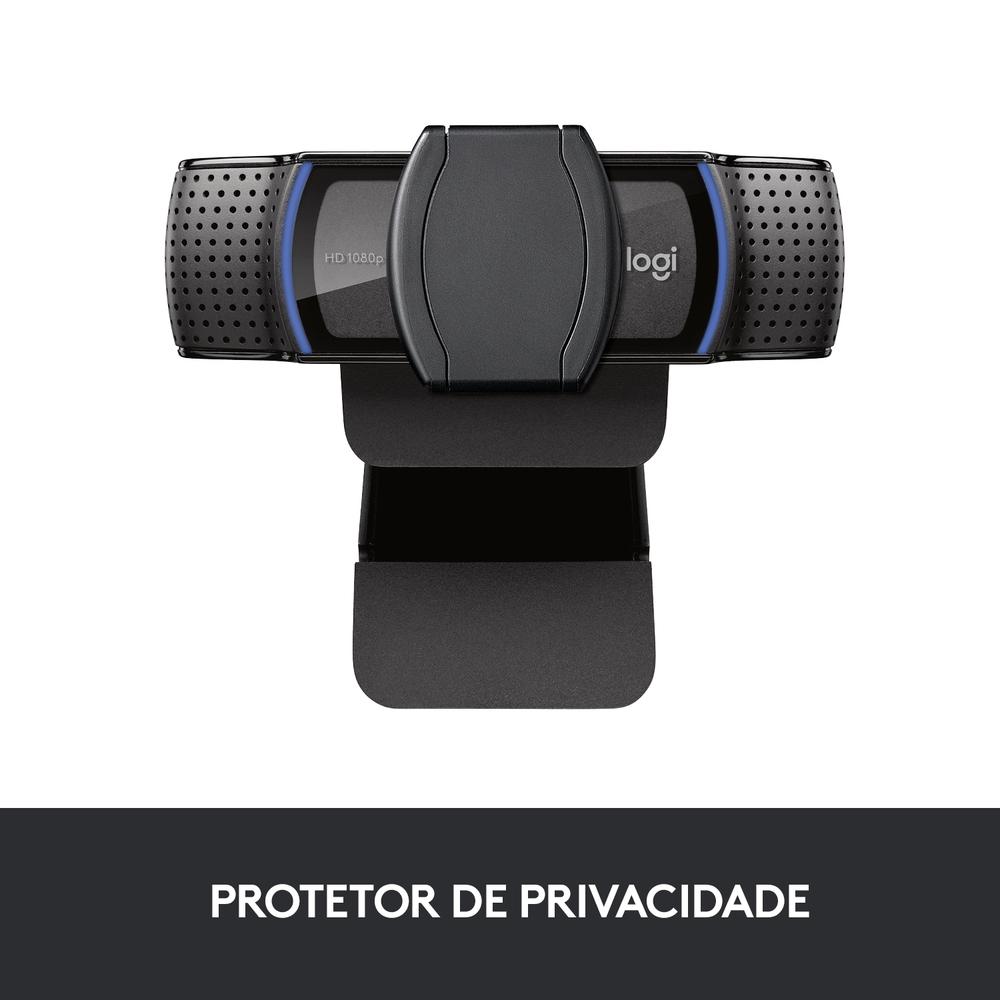 Webcam Full HD Logitech C920S, 1080P, Microfone Embutido, Proteção de Privacidade, Widescreen