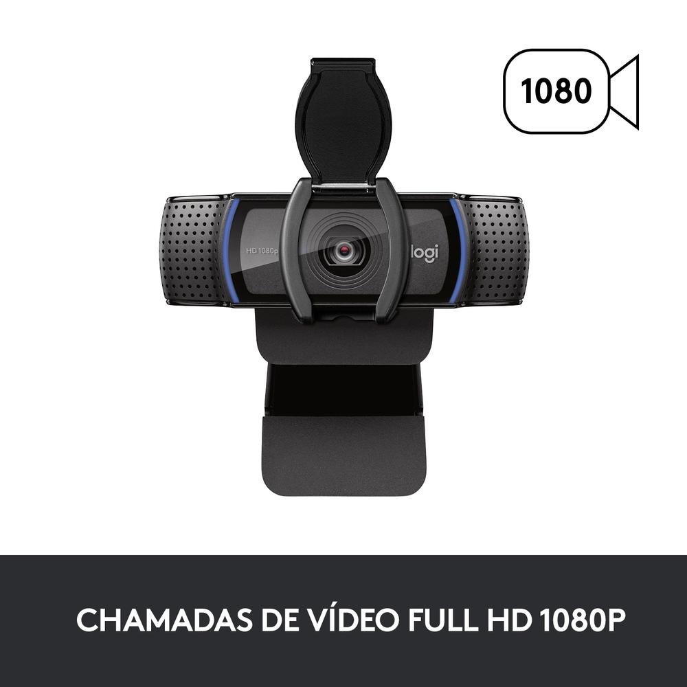 Webcam Full HD Logitech C920S, 1080P, Microfone Embutido, Proteção de Privacidade, Widescreen