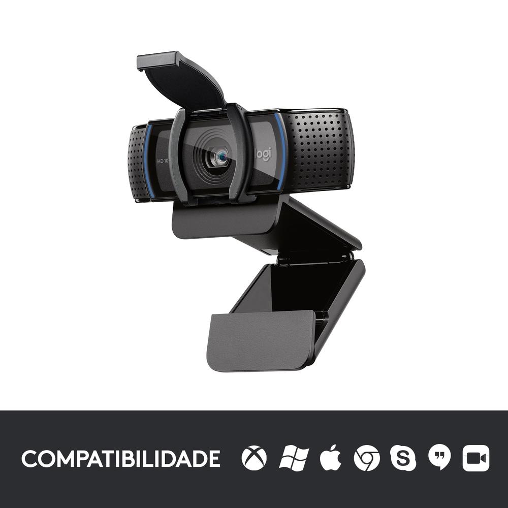 Webcam Full HD Logitech C920S, 1080P, Microfone Embutido, Proteção de Privacidade, Widescreen