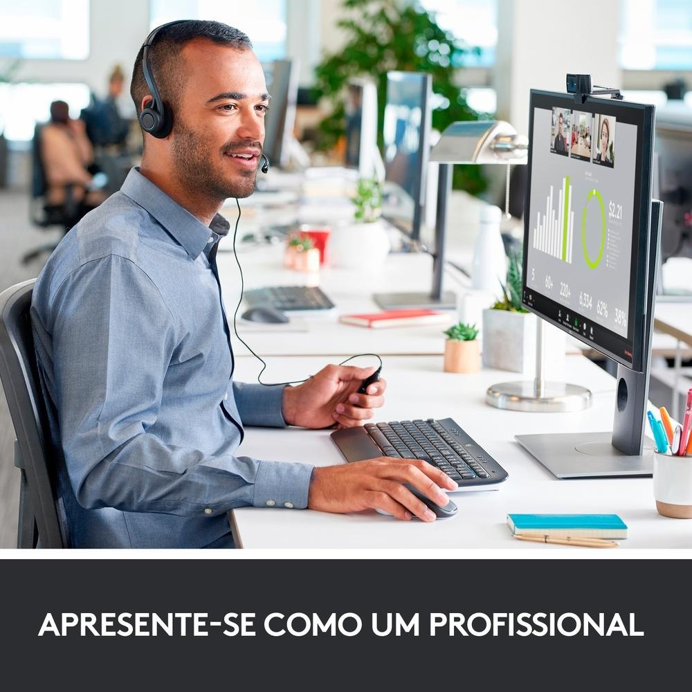Webcam Full HD Logitech C920S, 1080P, Microfone Embutido, Proteção de Privacidade, Widescreen