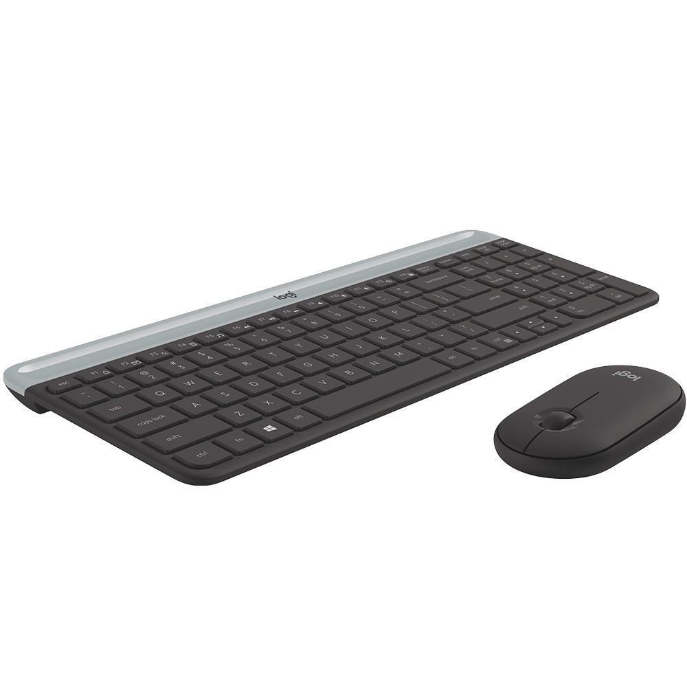 Teclado e Mouse sem Fio Logitech MK470, Slim Ultrafino, Teclas Silenciosas, Plug And Play, Preto