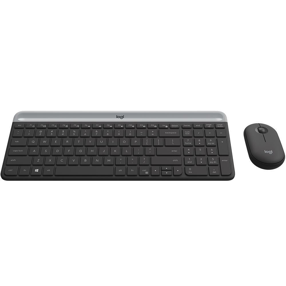 Teclado e Mouse sem Fio Logitech MK470, Slim Ultrafino, Teclas Silenciosas, Plug And Play, Preto