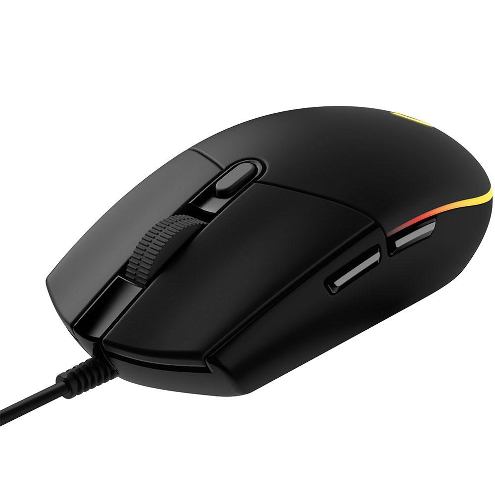 Mouse Gamer Logitech G203 LightSync RGB, Efeito de Ondas de Cores, 6 Botões,até 8.000 Dpi,preto