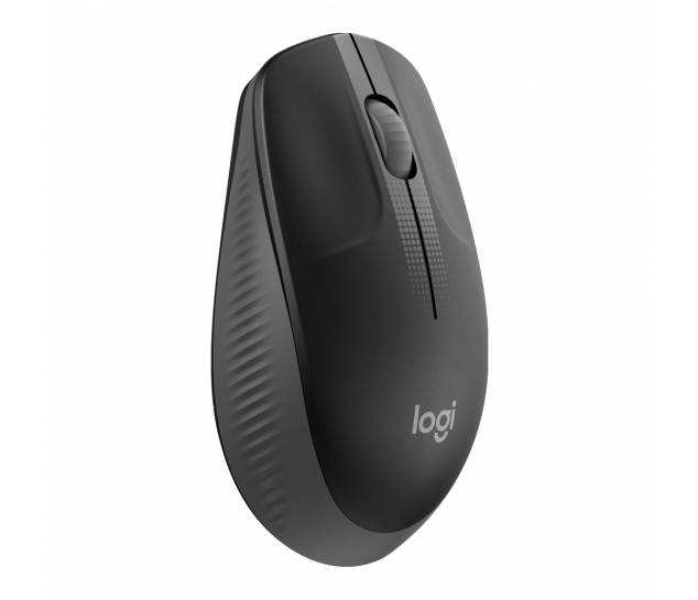 Mouse sem Fio Logitech M190 com Design Ambidestro Compacto, Conexão USB e Pilha Inclusa, Cinza