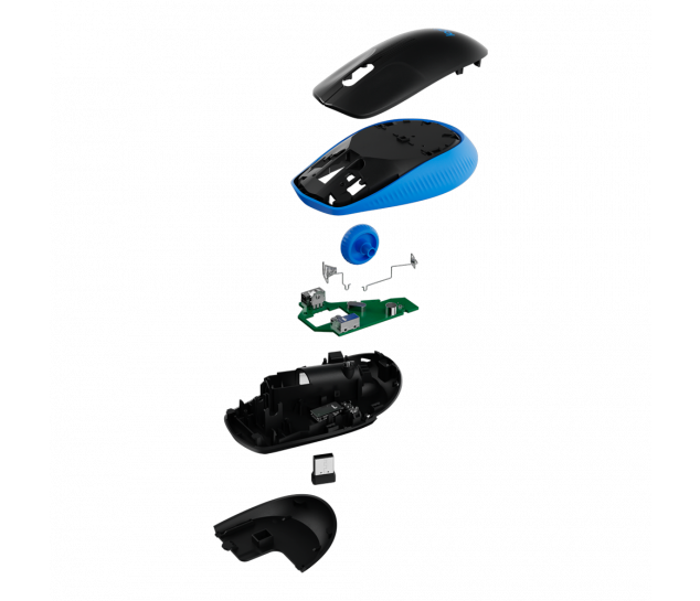 Mouse sem Fio Logitech M190 com Design Ambidestro Compacto, Conexão USB e Pilha Inclusa, Azul