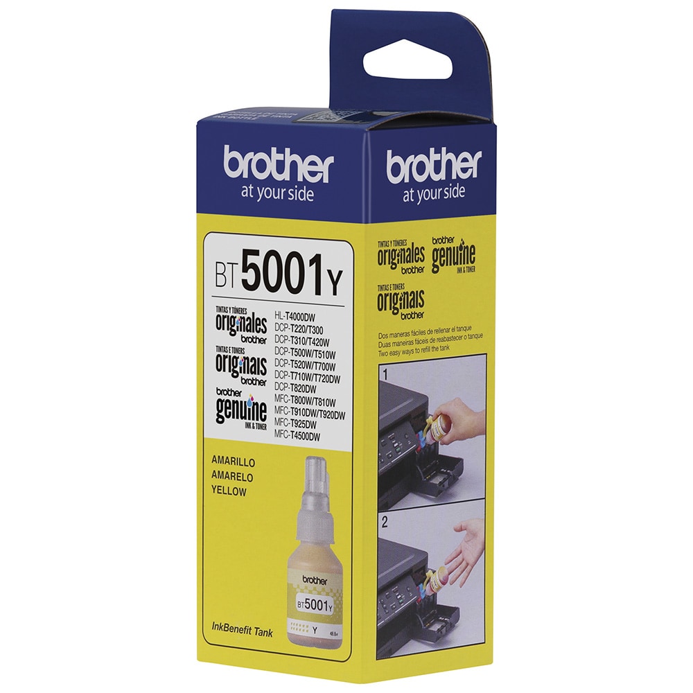 Refil de Tinta Brother BT5001Y Amarelo 41,8ml