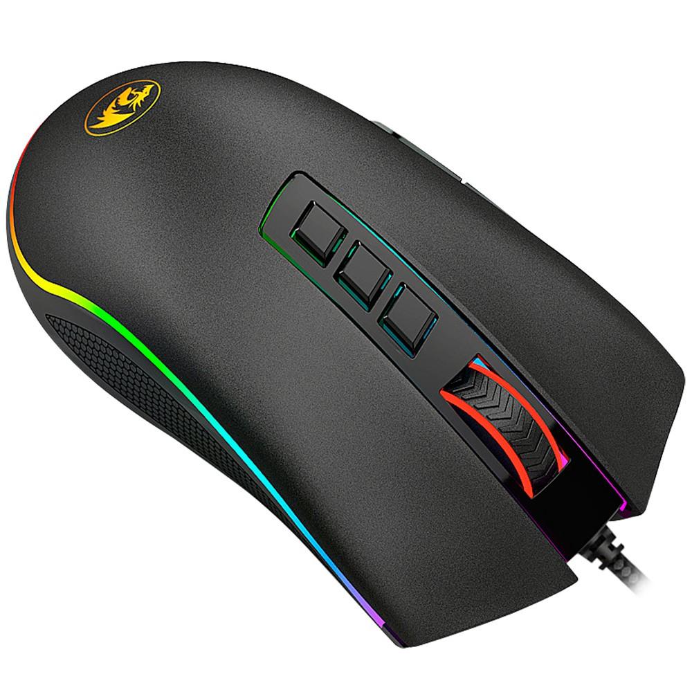 Mouse Gamer Redragon 10000dpi Chroma Cobra Preto com LED - M711
